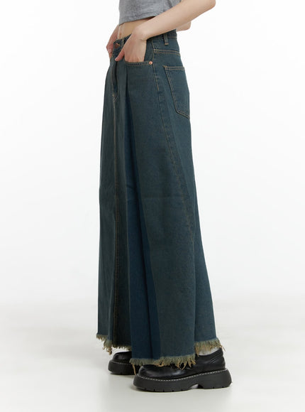 distressed-hem-denim-maxi-skirt-cl403