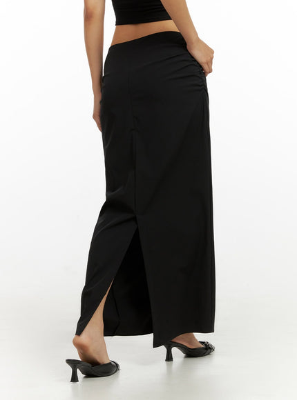 shirred-solid-maxi-skirt-iu412