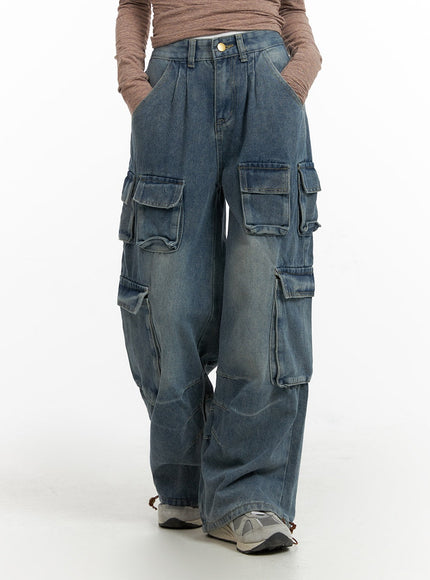 high-waist-pocket-cargo-straight-leg-jeans-cf416