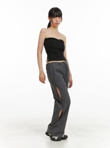 buttoned-cut-out-string-waist-pants-cu424