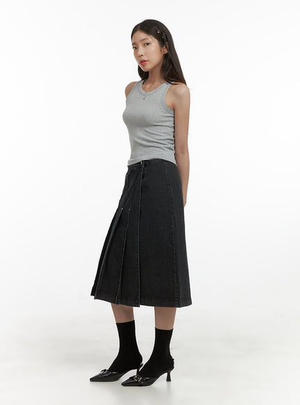 pleated-denim-midi-skirt-cy416