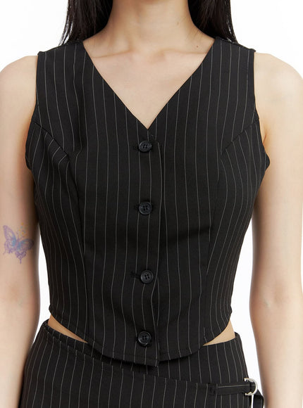 striped-v-neck-crop-vest-cl402