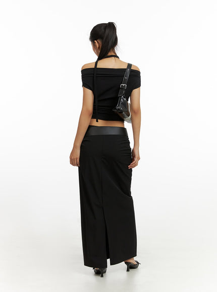 shirred-solid-maxi-skirt-iu412