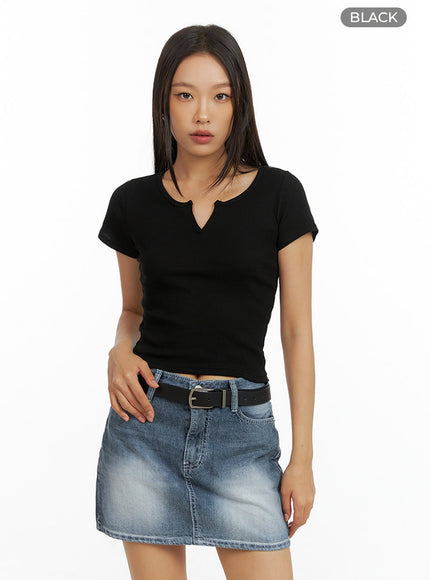 basic-cotton-crop-tee-il409 / Black