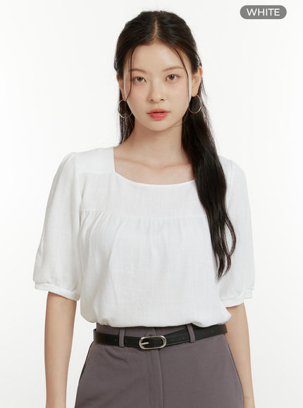 puff-sleeve-square-neck-blouse-shirt-ou419