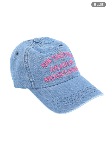 denim-lettering-embroidered-cap-oa405