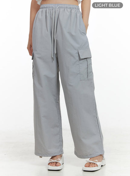 nylon-cargo-pocket-string-pants-ol411