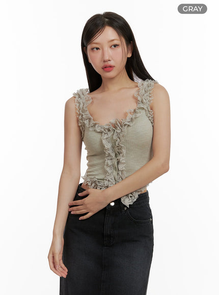 lace-ruffle-hem-sleeveless-top-cu405