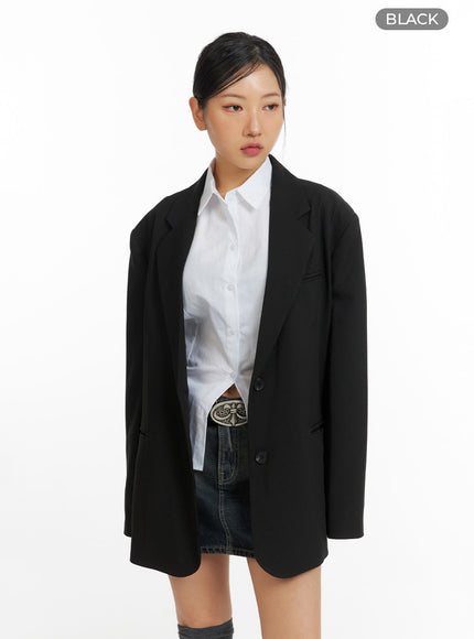 classic-solid-blazer-cf416 / Black