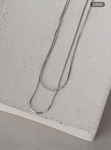 flat-2-set-necklace-il405 / Gray