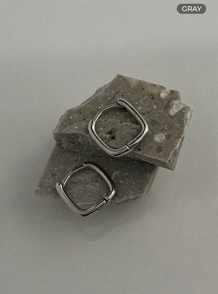 simple-square-ring-earrings-il415 / Gray