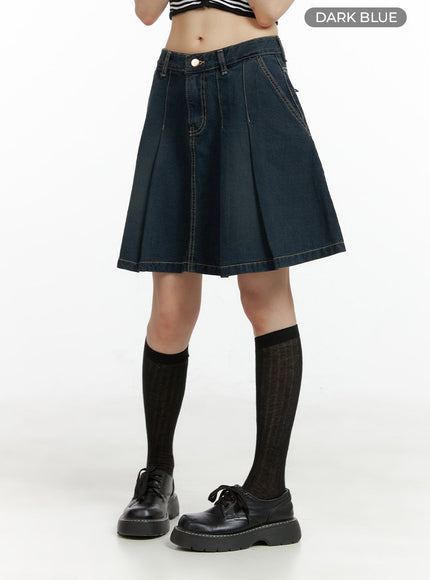 stitch-detail-denim-pleated-midi-skirt-cl403