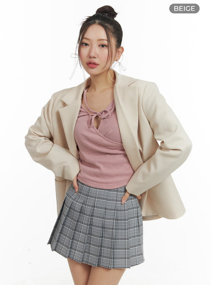 oversized-midi-blazer-om428 / Beige