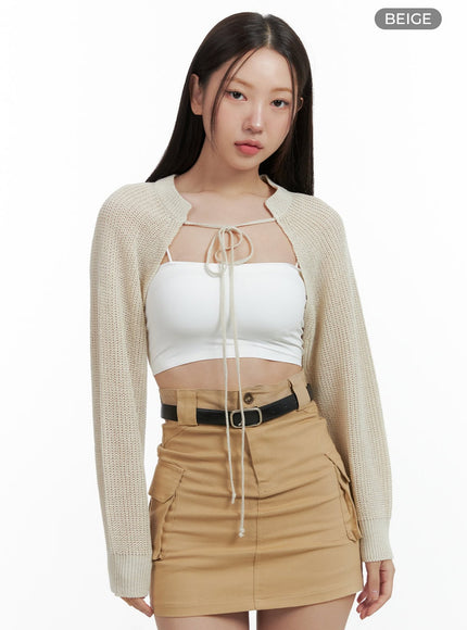 strap-mesh-bolero-ol401 / Beige