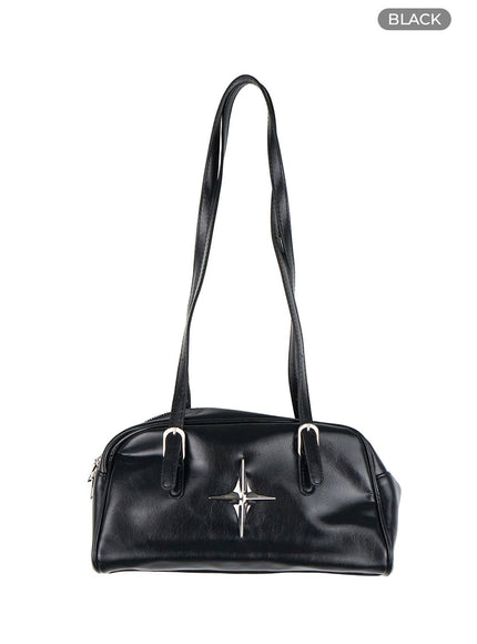 acubi-metallic-shoulder-bag-ou407 / Black