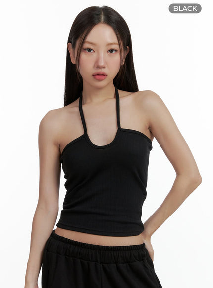 deep-u-neck-cami-top-ol401 / Black