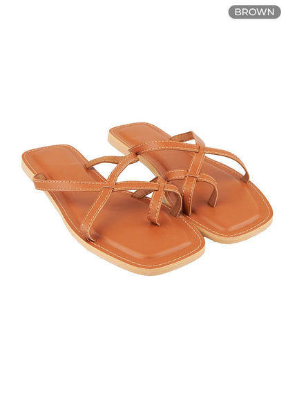 stitched-cross-sandals-oy424 / Brown