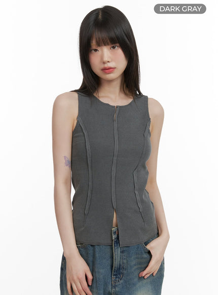 stitching-tank-top-cy414 / Dark gray