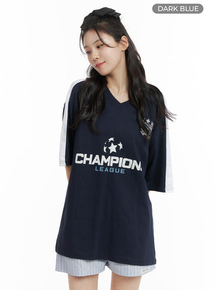 oversized-champion-graphic-tee-om418 / Dark blue