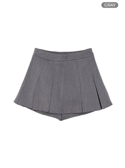 pleated-mini-skirt-ou403 / Gray