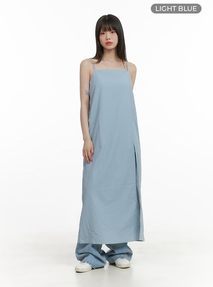 square-neck-sleeveless-maxi-dress-cy428 / Light blue