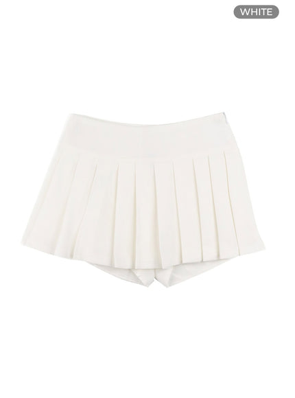 pleated-mini-skorts-oa425 / White