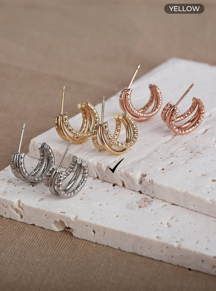 gaping-line-earrings-il404 / Yellow