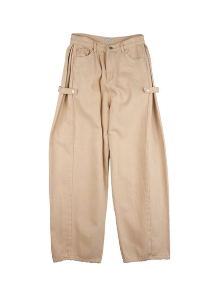 wide-fit-cotton-pintuck-trousers-cd420 / Beige