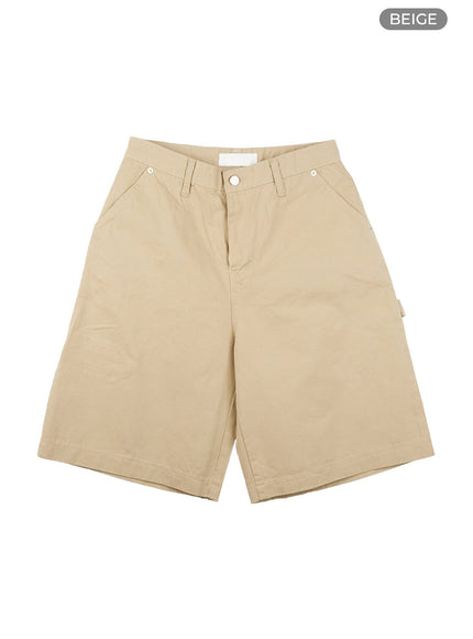 solid-cotton-mid-shorts-cl410 / Beige