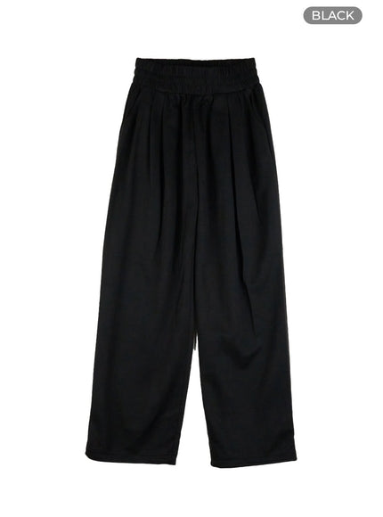 pintuck-banded-sweatpants-cu424 / Black