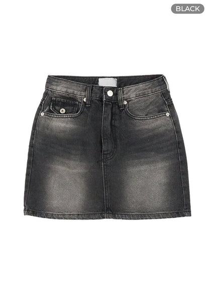 Washed Denim Mini Skirt CL410