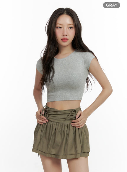 basic-cotton-crop-top-cl410 / Gray