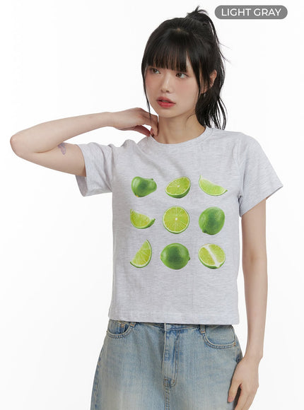 lemon-lime-crop-tee-cu410 / Light gray