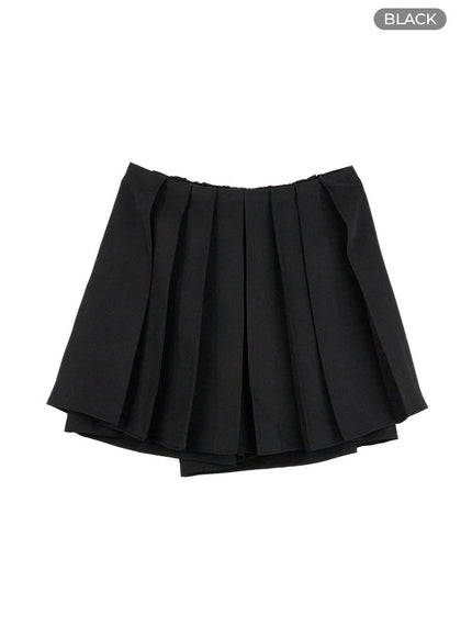 pleated-mini-skirt-ol411 / Black