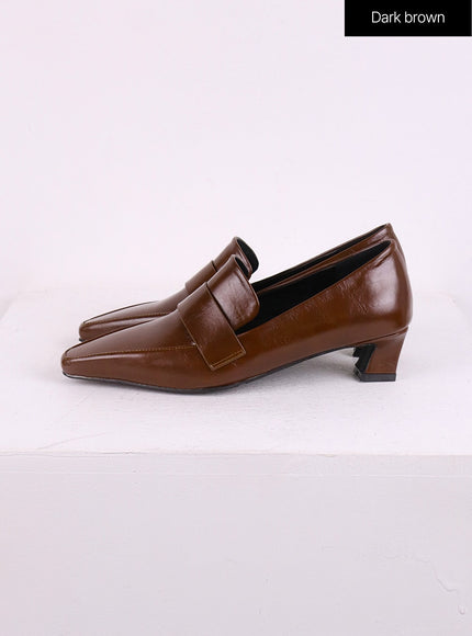 faux-leather-loafer-pumps-cj426 / Dark brown