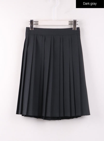 pleated-midi-skirt-of405 / Dark gray