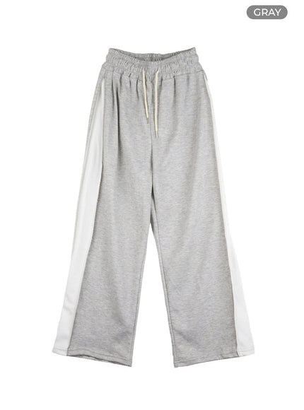 string-color-block-sweatpants-ol408 / Gray