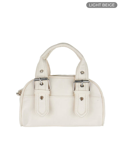 buckle-mini-tote-bag-ou427 / Light beige