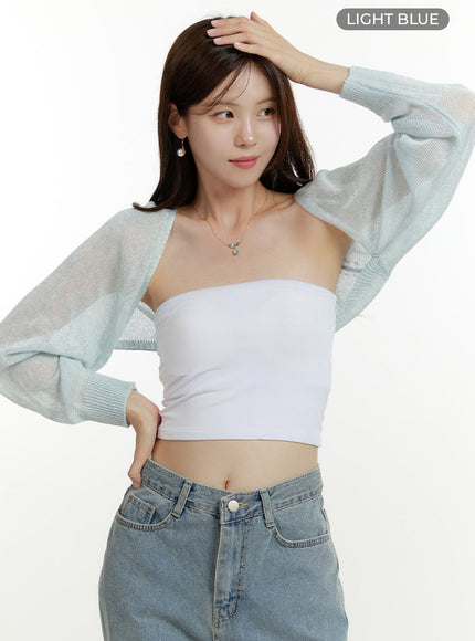 summer-mesh-bolero-ou427 / Light blue