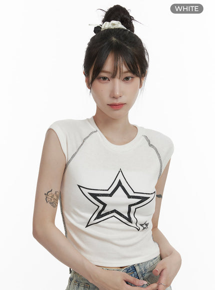 star-graphic-tee-oa426 / White