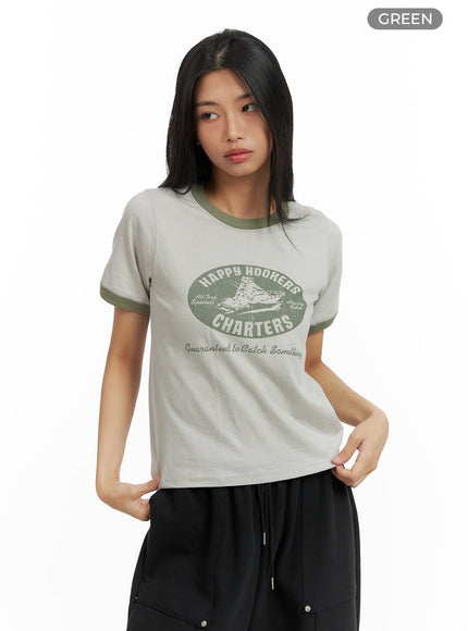 cotton-graphic-tee-ca424 / Green