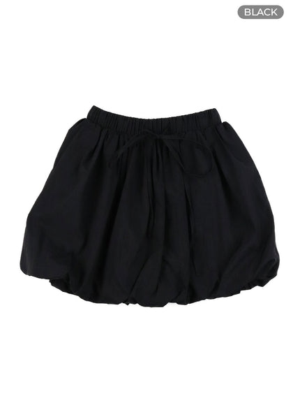 bubble-hem-mini-skirt-oa426 / Black