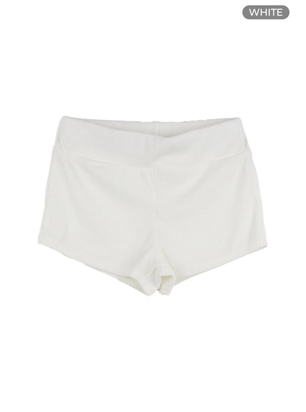 banded-low-waist-shorts-cl401 / White