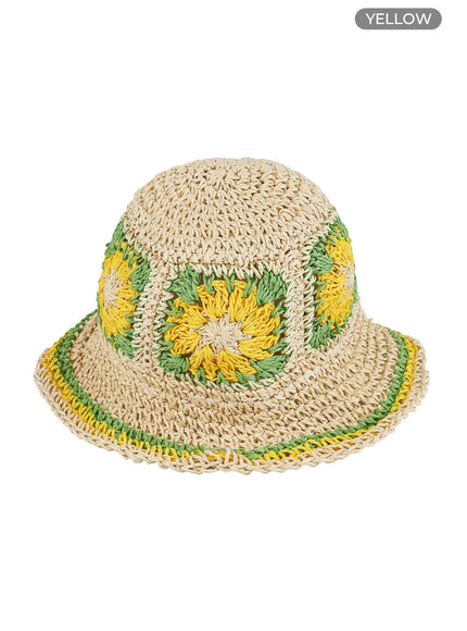 summer-flower-bucket-hat-ou418 / Yellow