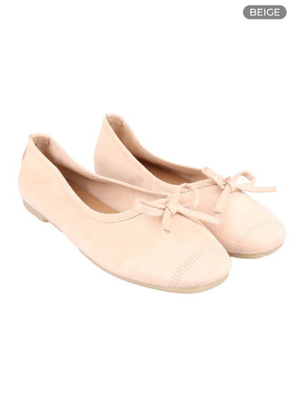 suede-ribbon-flats-oa405 / Beige