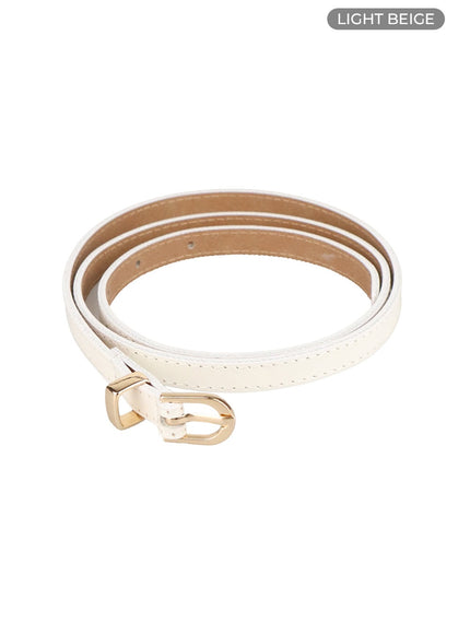 slim-buckle-waist-belt-cy416 / Light beige