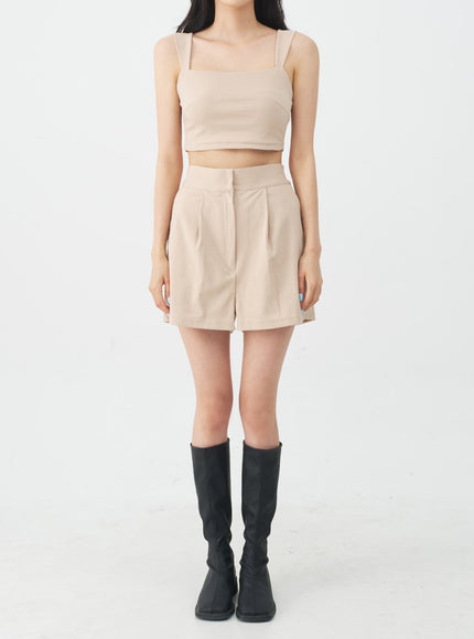 Cropped Sleeveless Top and Shorts Set IJ23