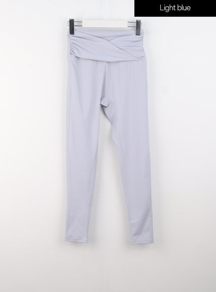 waist-wrapped-leggings-is322 / Light blue