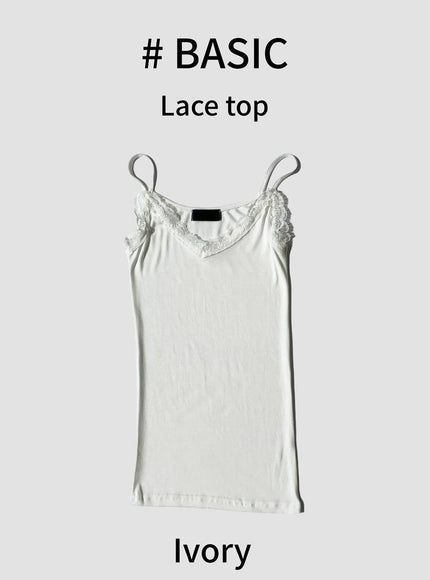 Lace Trim Camisole Top #B16