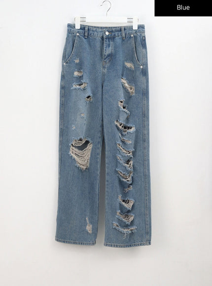 Ripped Mid-Wash Jeans CA310